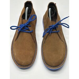 VELDSKOEN‎ Mens Brown Suede Chukka Boots Blue Laces Blue Sole Size US 7.5